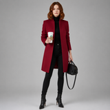 Women's Coat | Stand Collar & Longline
