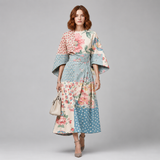 Women's Floral Midi Dress | Round Neck Flared Sleeve Design