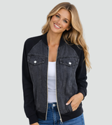 Trendy women's denim jacket with raglan sleeves 9