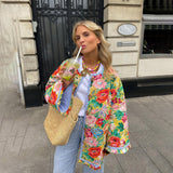 Women’s Floral Lightweight Jacket – Breathable Stylish Elegant Casual Comfortable Layering Everyday Outerwear 0