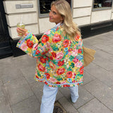 Women’s Floral Lightweight Jacket – Breathable Stylish Elegant Casual Comfortable Layering Everyday Outerwear 3