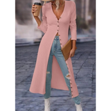Women’s Longline V Neck Button Jacket – Lightweight Comfortable Stylish Casual Elegant Everyday Outerwear 5