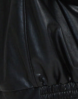 Oversize women's eco-leather jacket with zipper 8