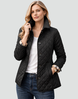 Women’s Quilted Mid-Season Jacket Button Front Lightweight Coat 0