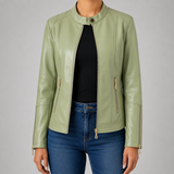 Women's Jacket | Zip Biker Style & Fitted