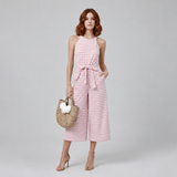 Women's Jumpsuit | Sleeveless Wide Leg Tie Waist Design