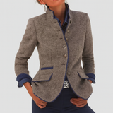 Women’s Long-Sleeve Jacket – Elegant Plain-Colour Layer 2