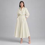Women's Long Sleeve Maxi Dress | Collared Shirt Dress