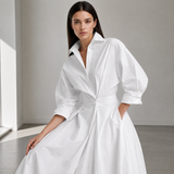 Women's Long Sleeve Maxi Dress | Collared Shirt Dress