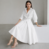 Women's Long Sleeve Maxi Dress | Collared Shirt Dress