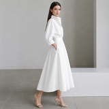 Women's Long Sleeve Maxi Dress | Collared Shirt Dress