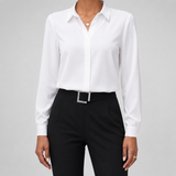 Women's Long Sleeve Polo | Elegant Blouse