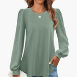 Women’s Lantern Top with Elegant Sleeves and Loose Fit 0