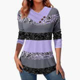 Women’s Casual Top with Striped Pattern and Button Details 3