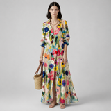 Women's Maxi Dress | Bohemian Puff Sleeve