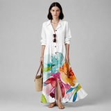 Women's Maxi Dress | Bohemian Puff Sleeve