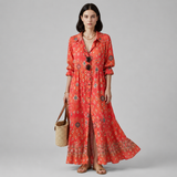 Women's Maxi Dress | Bohemian Puff Sleeve