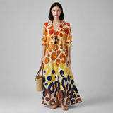 Women's Maxi Dress | Bohemian Puff Sleeve