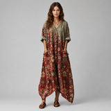 Women's Maxi Dress | V-Neck Bohemian Design