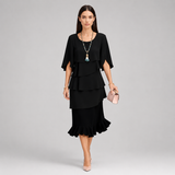 Women's Midi Dress | Multi-Tiered Design