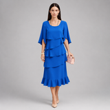 Women's Midi Dress | Multi-Tiered Design