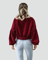 Women's oversized short corduroy shirt jacket with pockets 5