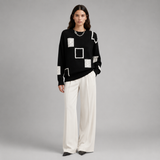 Women's Sweater | Geometric Knit & Round Neck