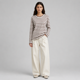 Women's Sweater | Striped & Crew Neck