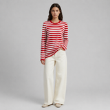 Women's Sweater | Striped & Crew Neck