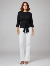 Women T-Shirt | Tie-Knot Waist & Round Neck