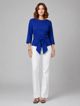 Women T-Shirt | Tie-Knot Waist & Round Neck