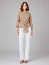 Women T-Shirt | Tie-Knot Waist & Round Neck