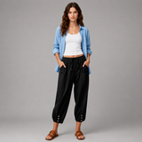 Women's Wide Leg Pants | Drawstring Waist Design