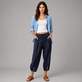Women's Wide Leg Pants | Drawstring Waist Design