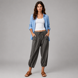 Women's Wide Leg Pants | Drawstring Waist Design
