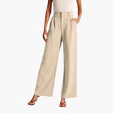 Women's High-Waist Trousers with Wide-Leg and Pleats 3