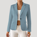 Women’s tailored-fit blazer with a drop collar| L&S 1