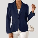 Women’s tailored-fit blazer with a drop collar| L&S 3