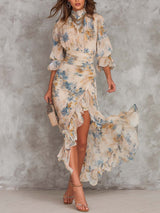 Women's Floral Maxi Dress | Ruffled Tiered Skirt