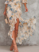 Women's Floral Maxi Dress | Ruffled Tiered Skirt
