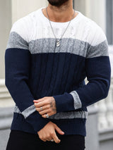 Men's Knit Sweater | Color Block & Relaxed Fit