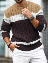 Men's Knit Sweater | Color Block & Relaxed Fit