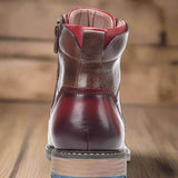 Alonzo | Men's Classic Zip Lace-Up Cap-Toe Leather Ankle Boots
