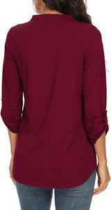 Women's V-Neck Blouse | Flowy Petal Sleeve Design