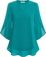Women's V-Neck Blouse | Flowy Petal Sleeve Design