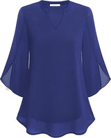 Women's V-Neck Blouse | Flowy Petal Sleeve Design