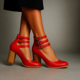 Women's Buckle Strap Block Heels | All-Day Comfort
