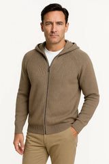 Men's Hooded Cardigan | Thick Knit & Warm