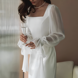 Women's Maxi Dress | Square Neck & Balloon Sleeves
