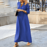 Women's V-Neck Maxi Dress | Relaxed Fit & Long Sleeve 5